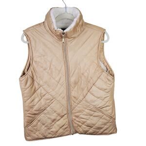CASUAL IDENTITY | Lightly Insulated | Tan| Inner Shearling Jacket Vest | Large